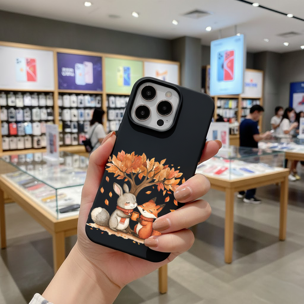 Cozy Autumn Fox and Rabbit iPhone 16 Pro Max Case