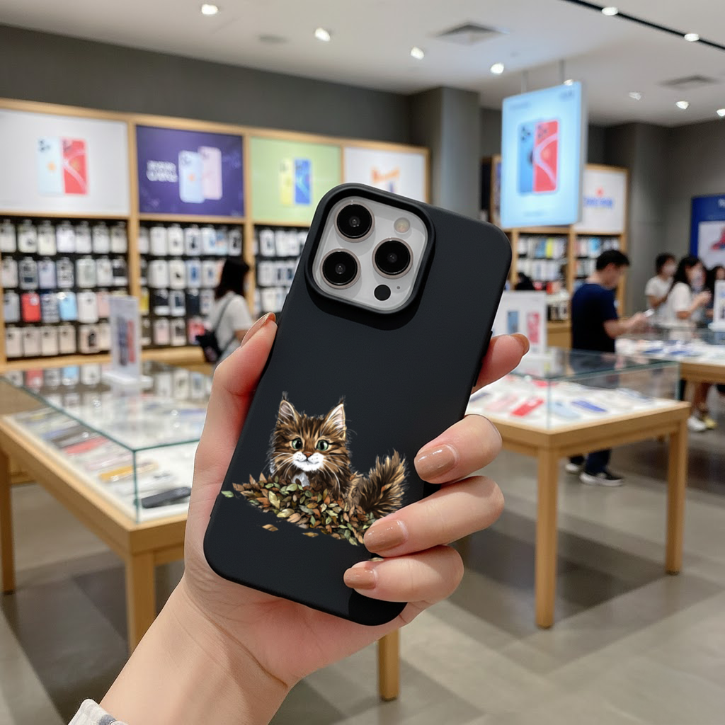 Yapraklar Arasında Sevimli Yavru Kedi iPhone 16 Pro Max Kılıfı