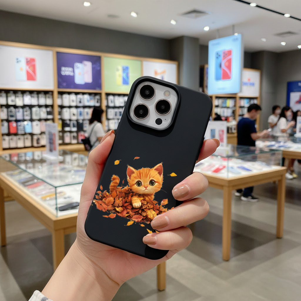 Ginger Kitten in Autumn Leaves iPhone 16 Pro Max Case