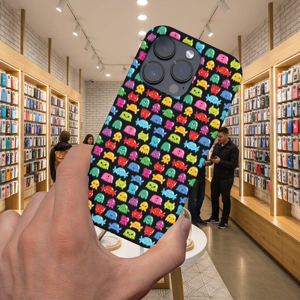 Cute Colorful Monsters Seamless Pattern iPhone 16 Pro Max Case