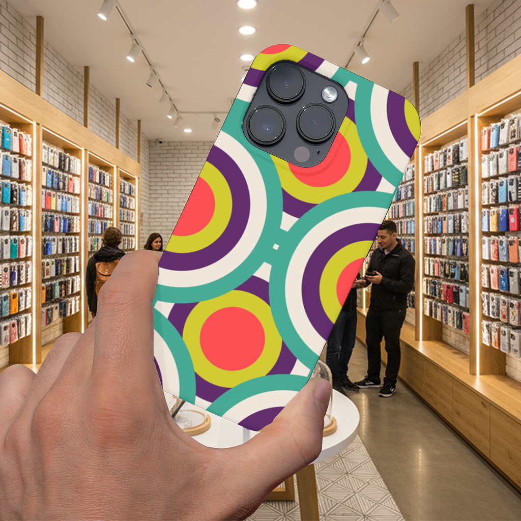 Colorful Geometric Circle Pattern iPhone 16 Pro Max Case