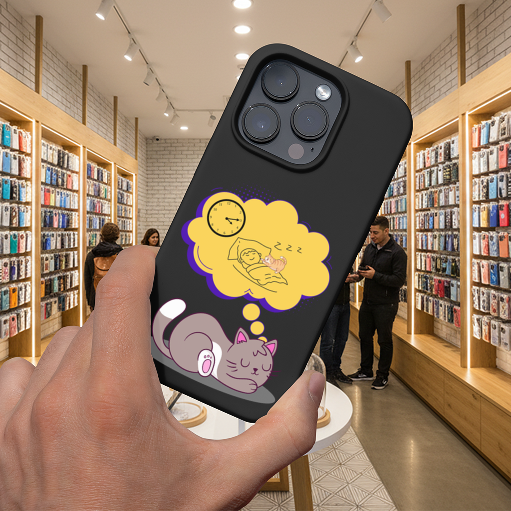Cat Planning a 4 AM Zoomies Illustration iPhone 16 Pro Max Case