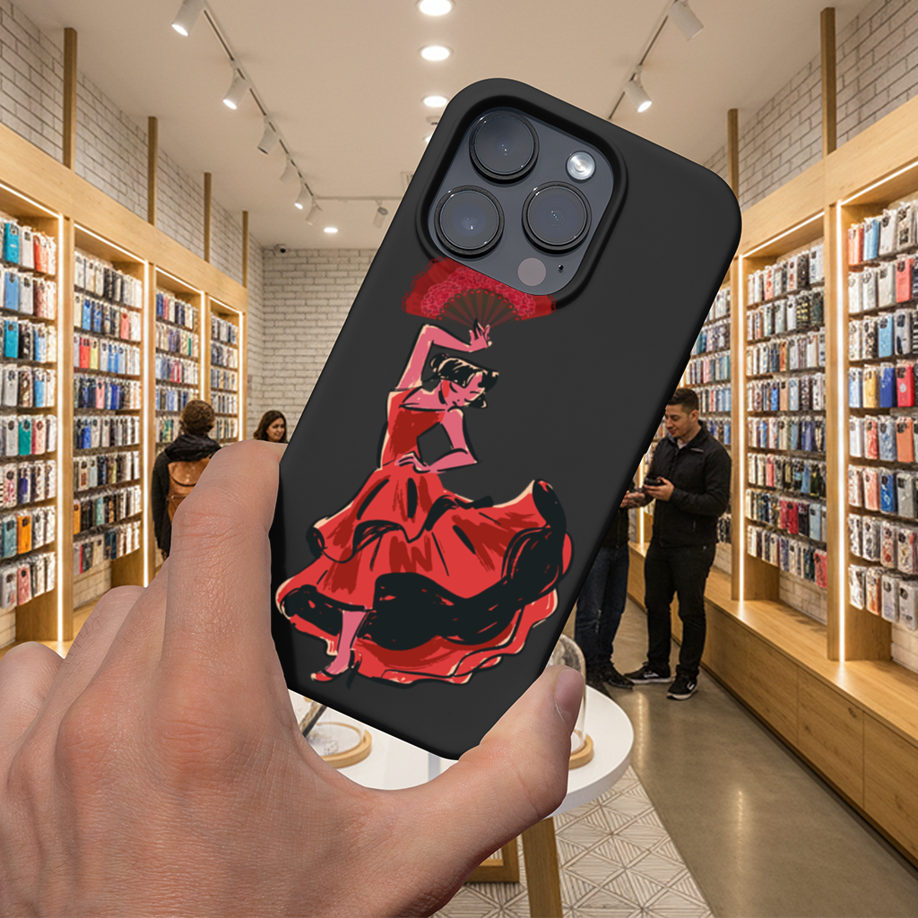Flamenco Dancer with Fan Illustration iPhone 16 Pro Max Case