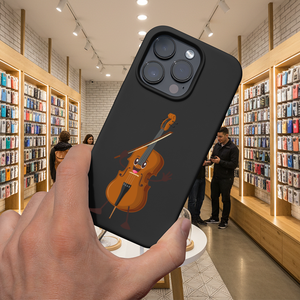 Happy Cello Character Art Design iPhone 16 Pro Max Case