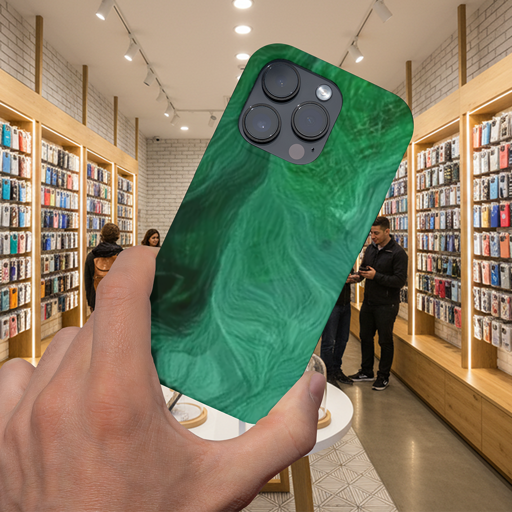Black and green marbling iPhone 16 Pro Max Case