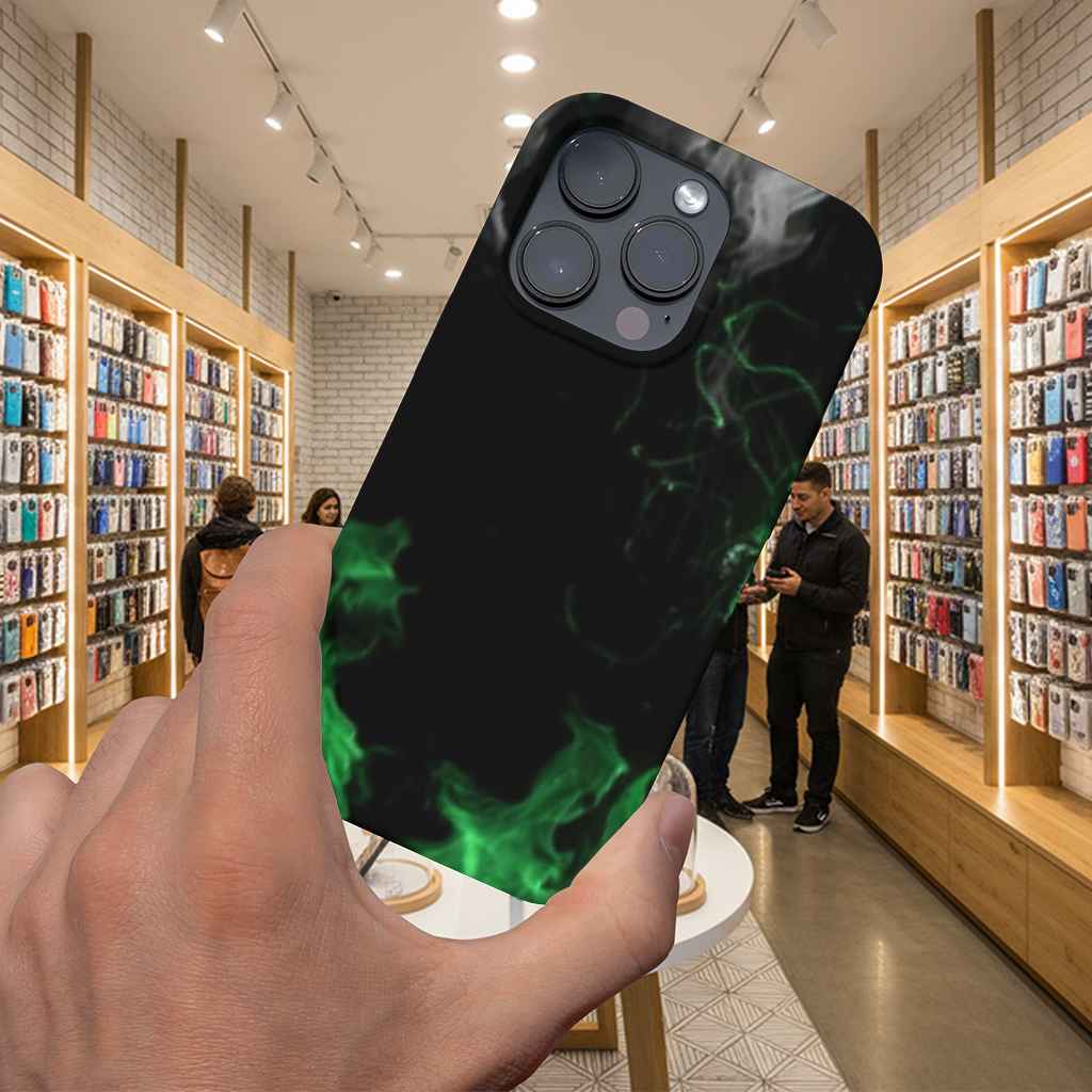 Green and black smokes iPhone 16 Pro Max Case