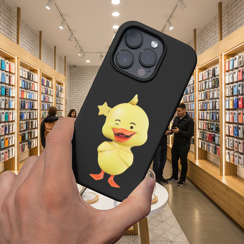 Cheerful Winking Yellow Duck with Star iPhone 16 Pro Max Case