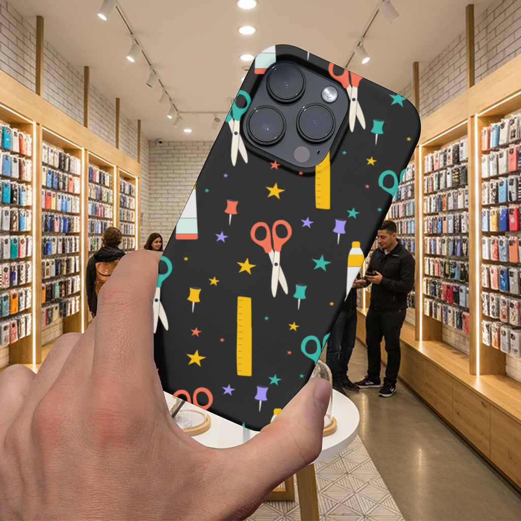 Colorful School and Stationery Supplies Pattern iPhone 16 Pro Max Case