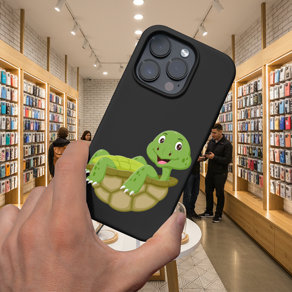 Happy Smiling Green Turtle in Shell iPhone 16 Pro Max Case