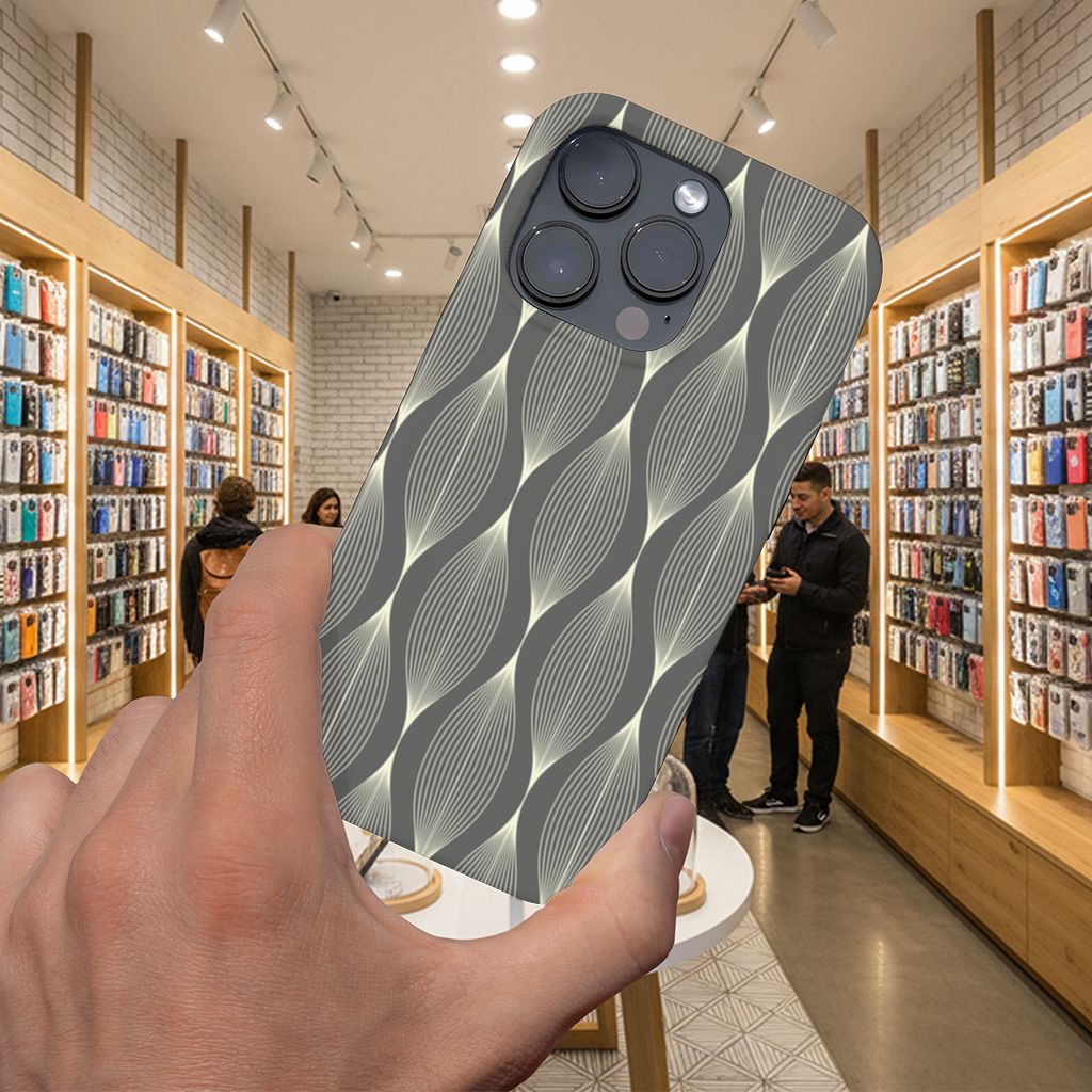 Art Deco Geometric Wavy Pattern iPhone 16 Pro Max Case