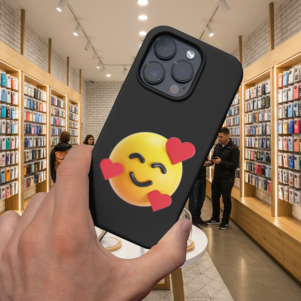 3D Hearts Smiling Emoji iPhone 16 Pro Max Case