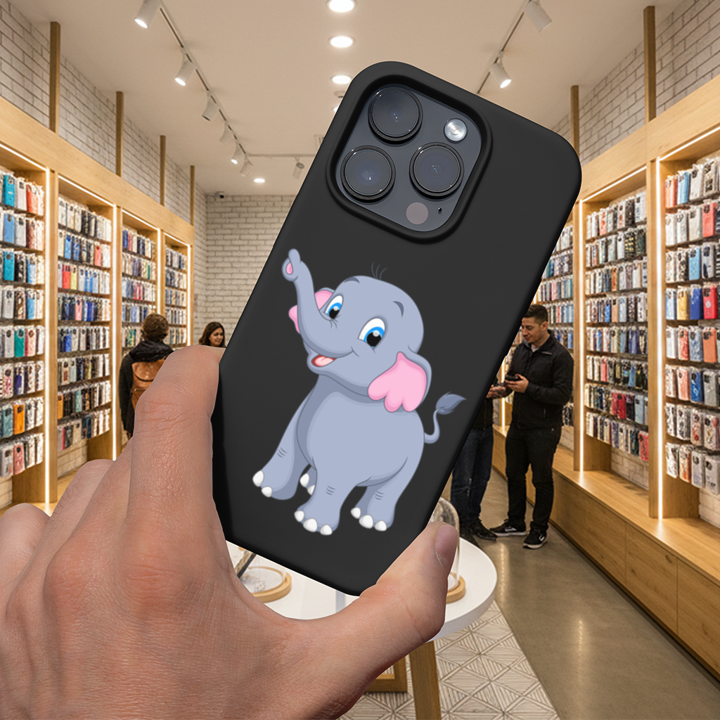 Cute Blue Elephant iPhone 16 Pro Max Case