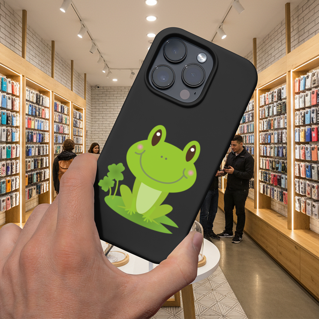 Cute Green Frog iPhone 16 Pro Max Case