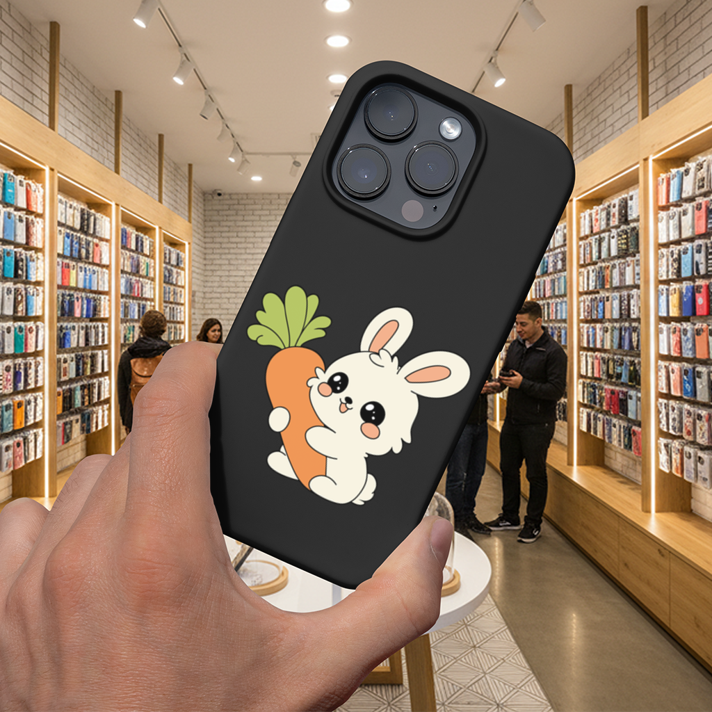 Kawaii Bunny with Carrot iPhone 16 Pro Max Case