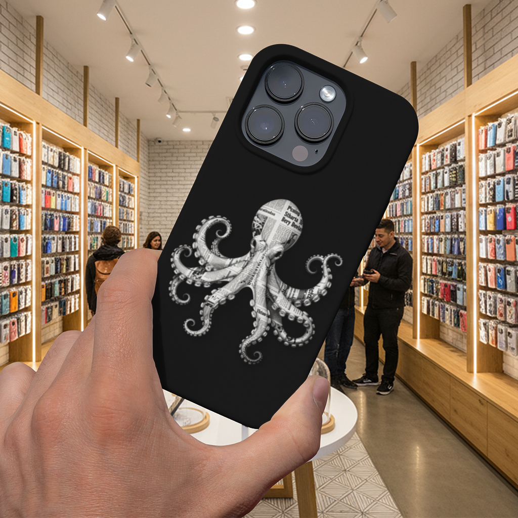 Vintage Newspaper Octopus iPhone 16 Pro Max Case