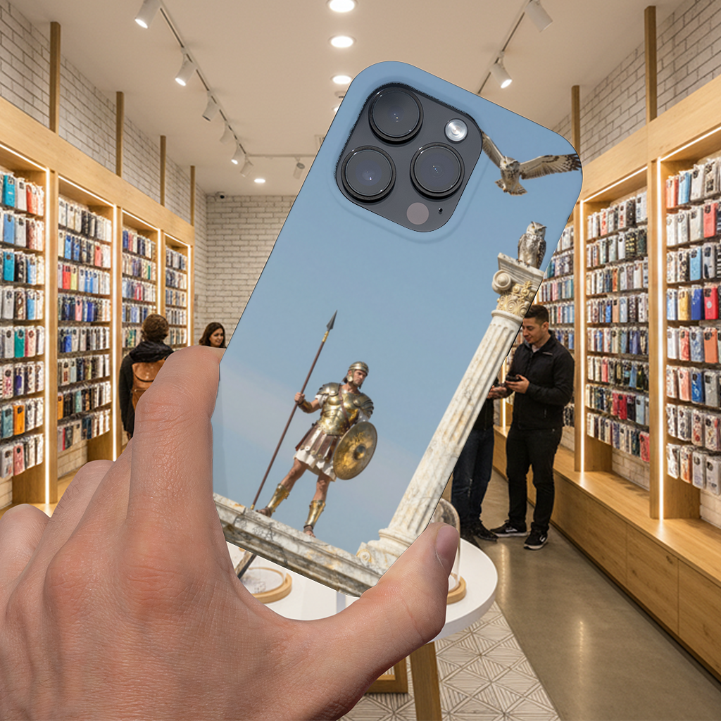 Antik Yunan Altın Zırhlı Savaşçı iPhone 16 Pro Max Kılıfı
