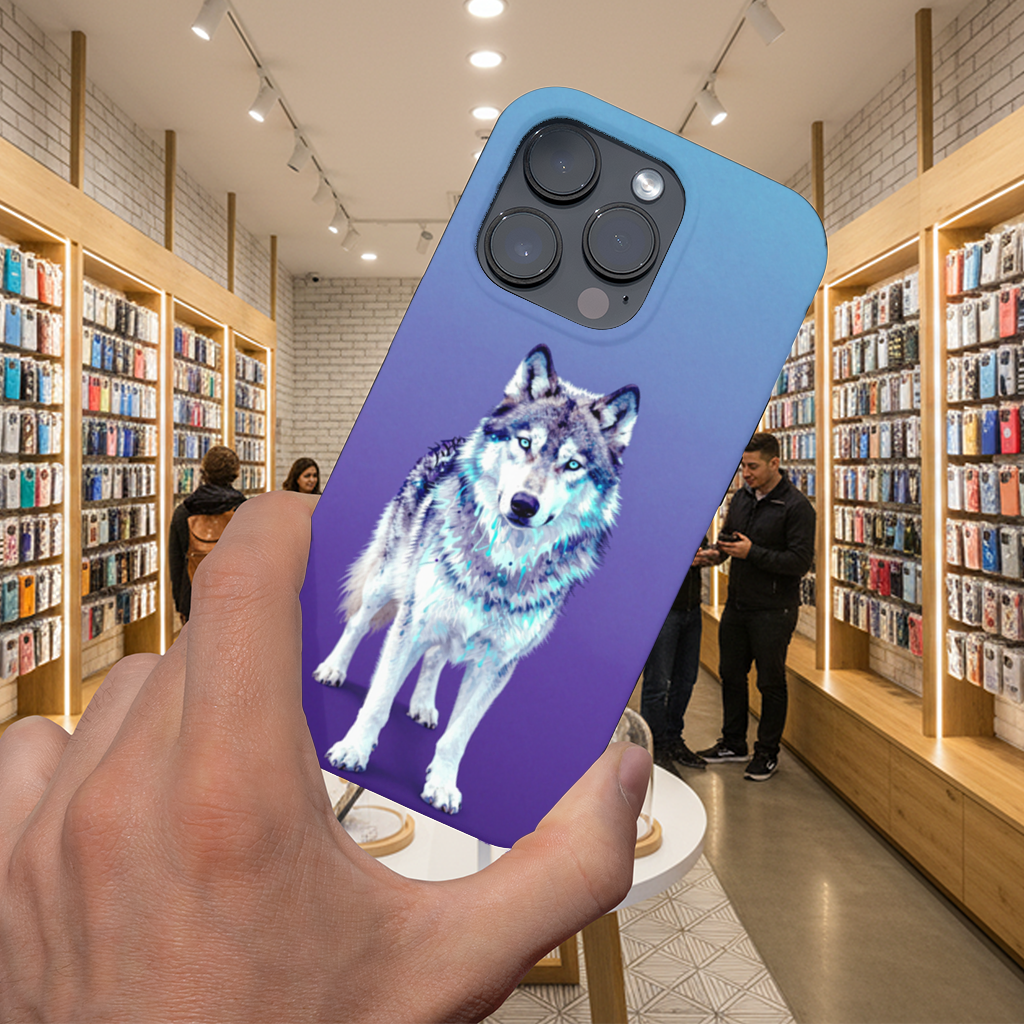 Mystic Blue Eyed Wolf iPhone 16 Pro Max Case
