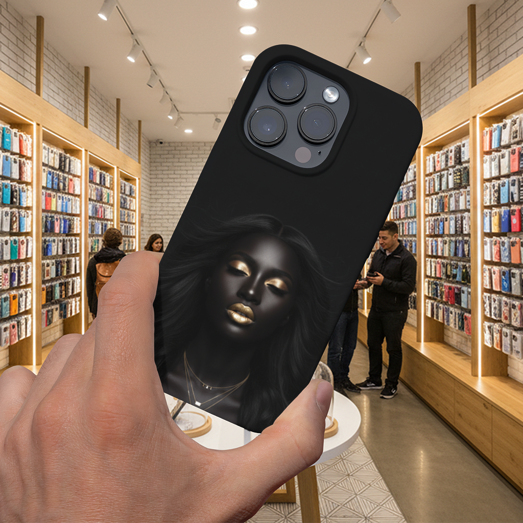 Gold Makeup Black Woman iPhone 16 Pro Max Case