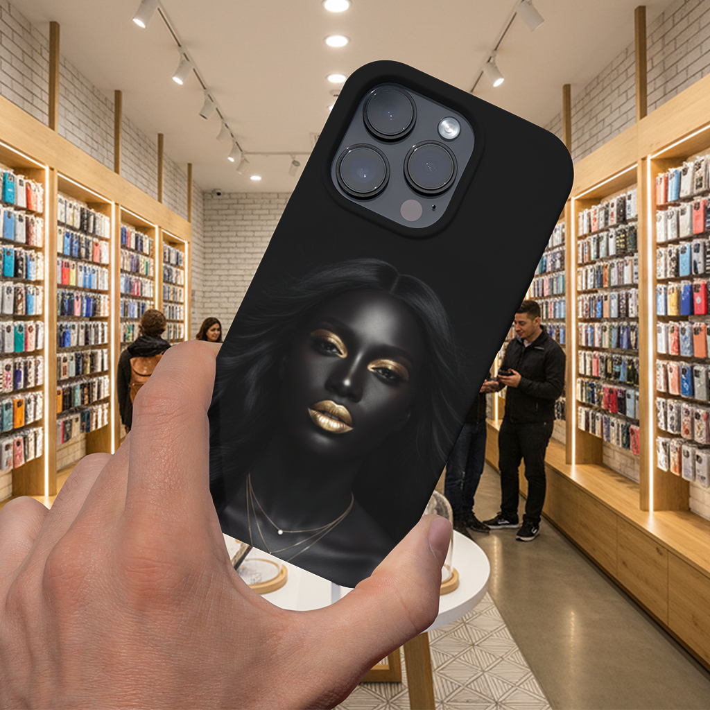 Golden Lips Melanin Goddess iPhone 16 Pro Max Case
