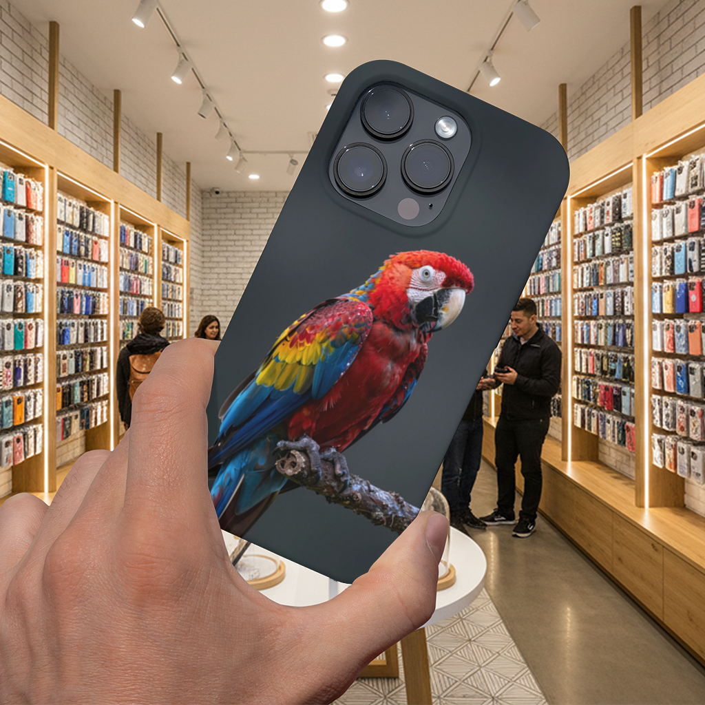 Kırmızı Ara Papağanı iPhone 16 Pro Max Kılıfı