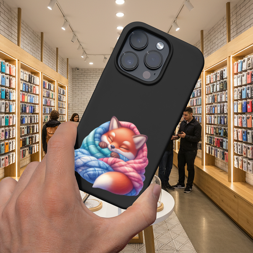Örgü Battaniyeli Uyuyan Tilki iPhone 16 Pro Max Kılıfı