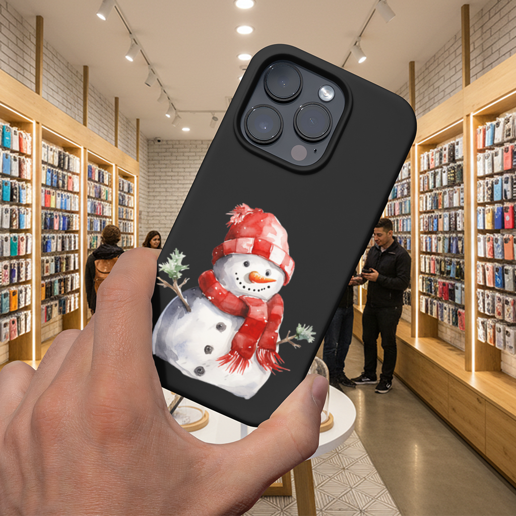 Cozy Red Scarf Snowman iPhone 16 Pro Max Case