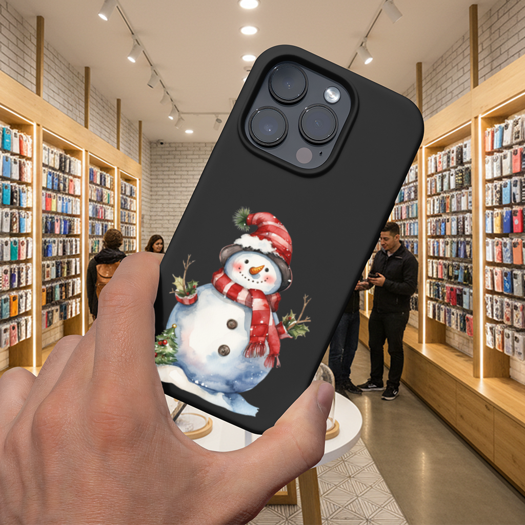 Whimsical Red Snowman iPhone 16 Pro Max Case