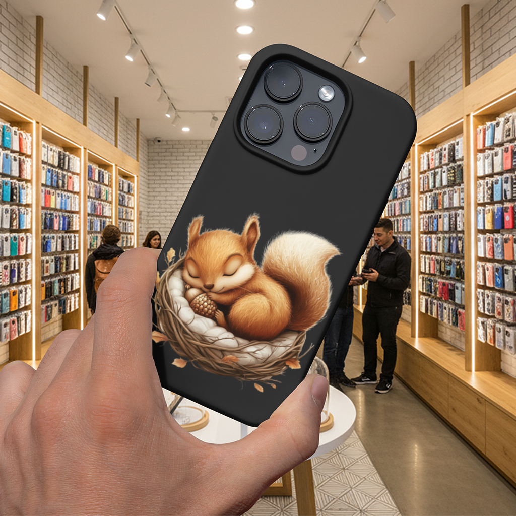 Sleeping Baby Squirrel in Nest iPhone 16 Pro Max Case