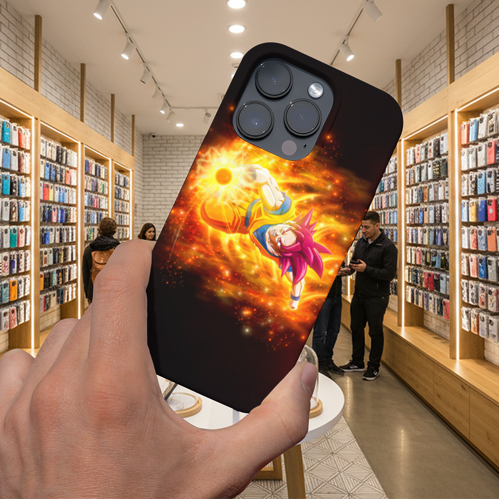 Alevli Pembe Saçlı Savaşçı iPhone 16 Pro Max Kılıfı