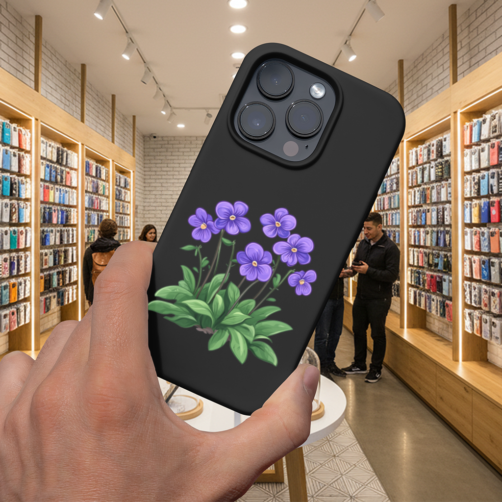 Kır Çiçekleri Mor Menekşeler iPhone 16 Pro Max Kılıfı