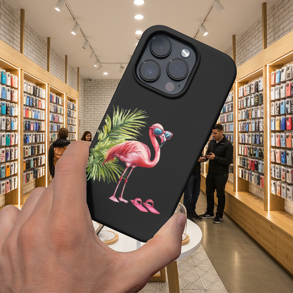 Pink Flamingo with Sunglasses iPhone 16 Pro Max Case