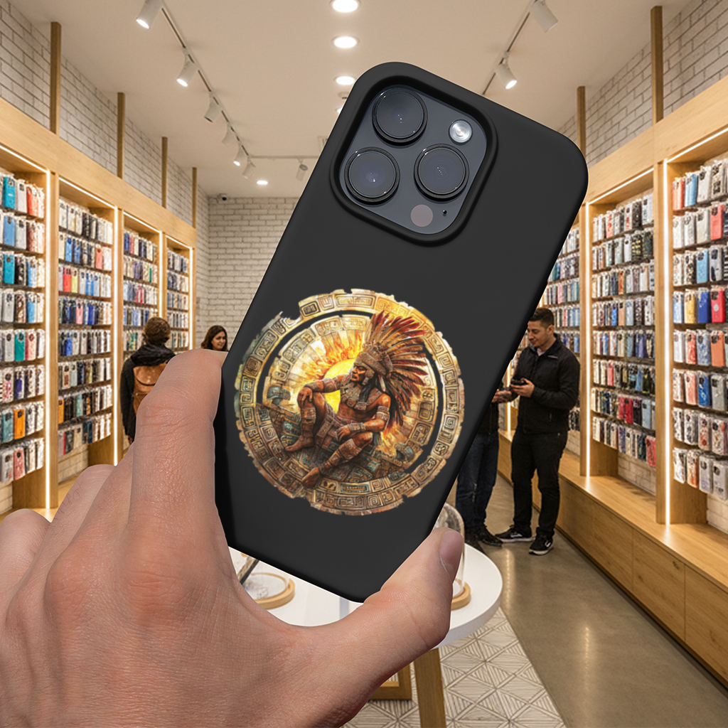 Ancient Aztec Sun Warrior iPhone 16 Pro Max Case
