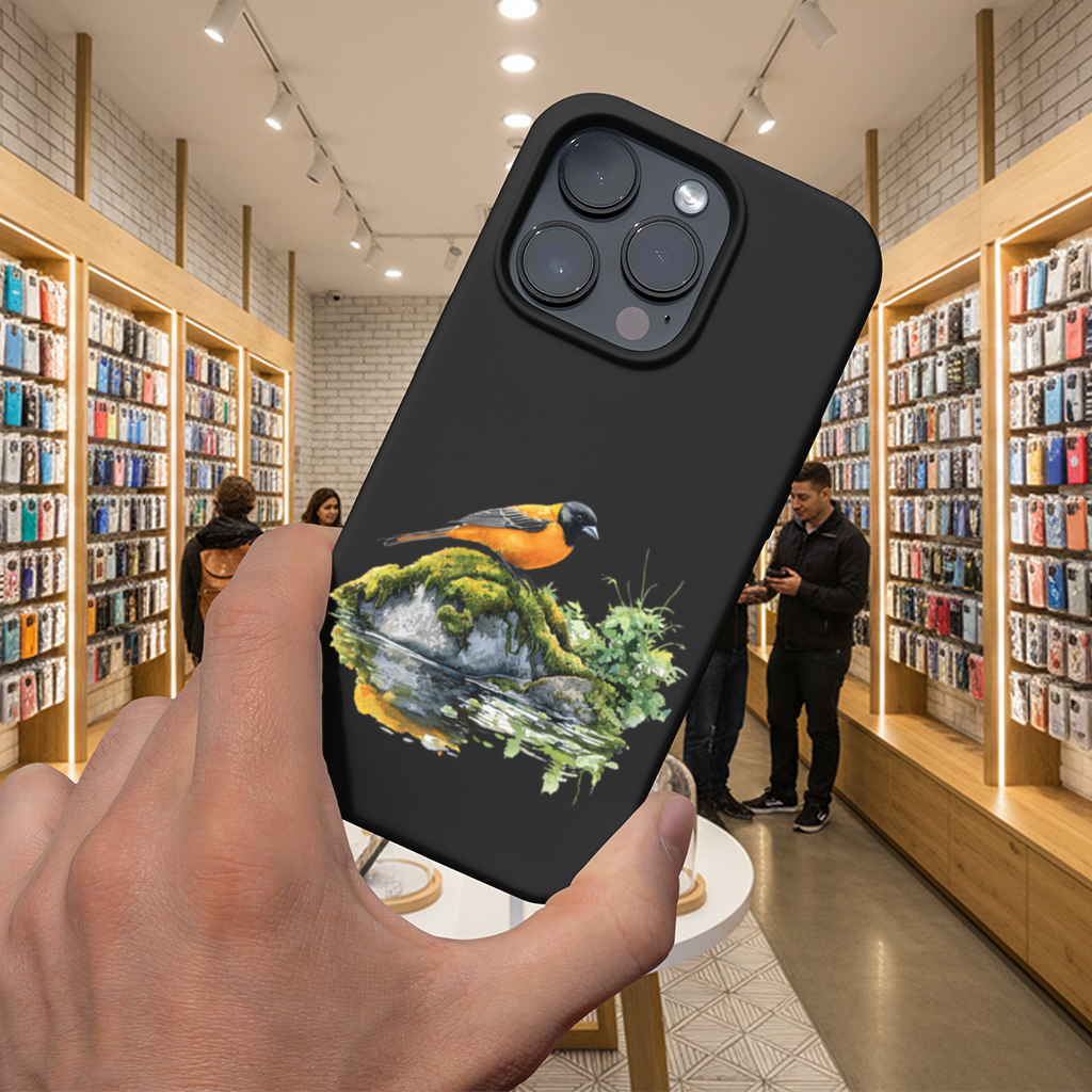 Turuncu Siyah Baltimore Oriole Kuşu iPhone 16 Pro Max Kılıfı