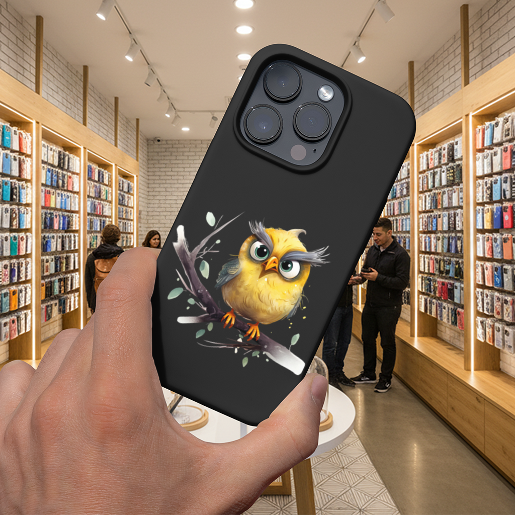 Grumpy Yellow Owl iPhone 16 Pro Max Case