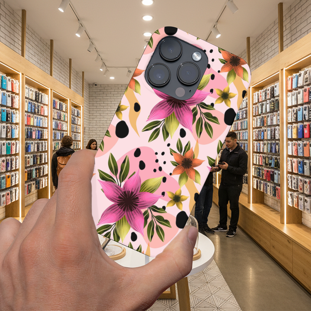 Bohem Pembe Zambak Botanik iPhone 16 Pro Max Kılıfı