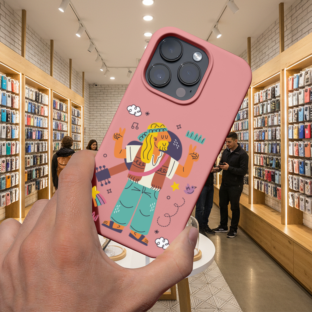 Retro Hippie Character iPhone 16 Pro Max Case